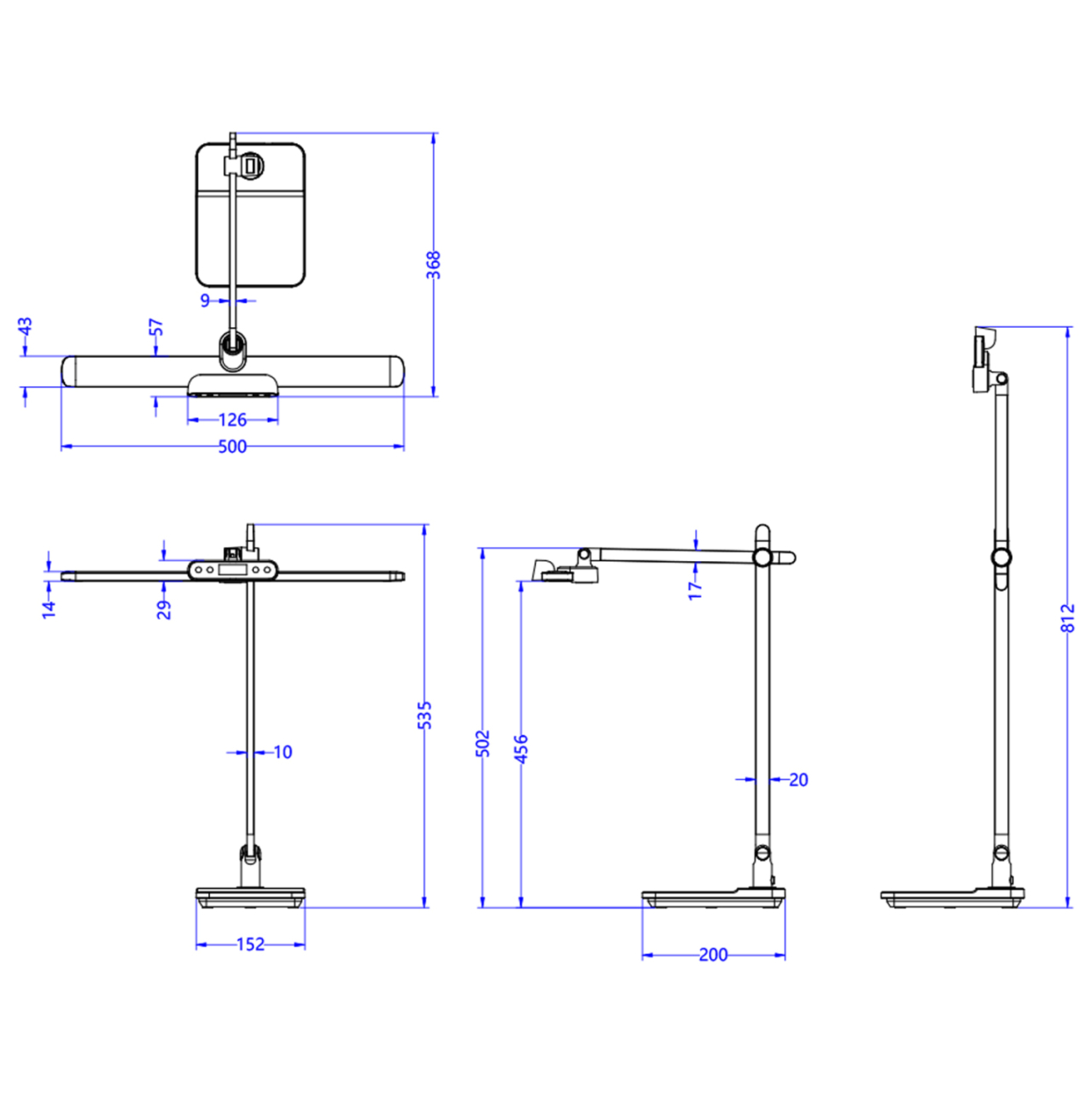 DESK LAMP LED BLAIN PRO HM4447.08 ABS BASE AND ALUMINUM ARMS IN SILVER 36,8x81Hcm. [2]