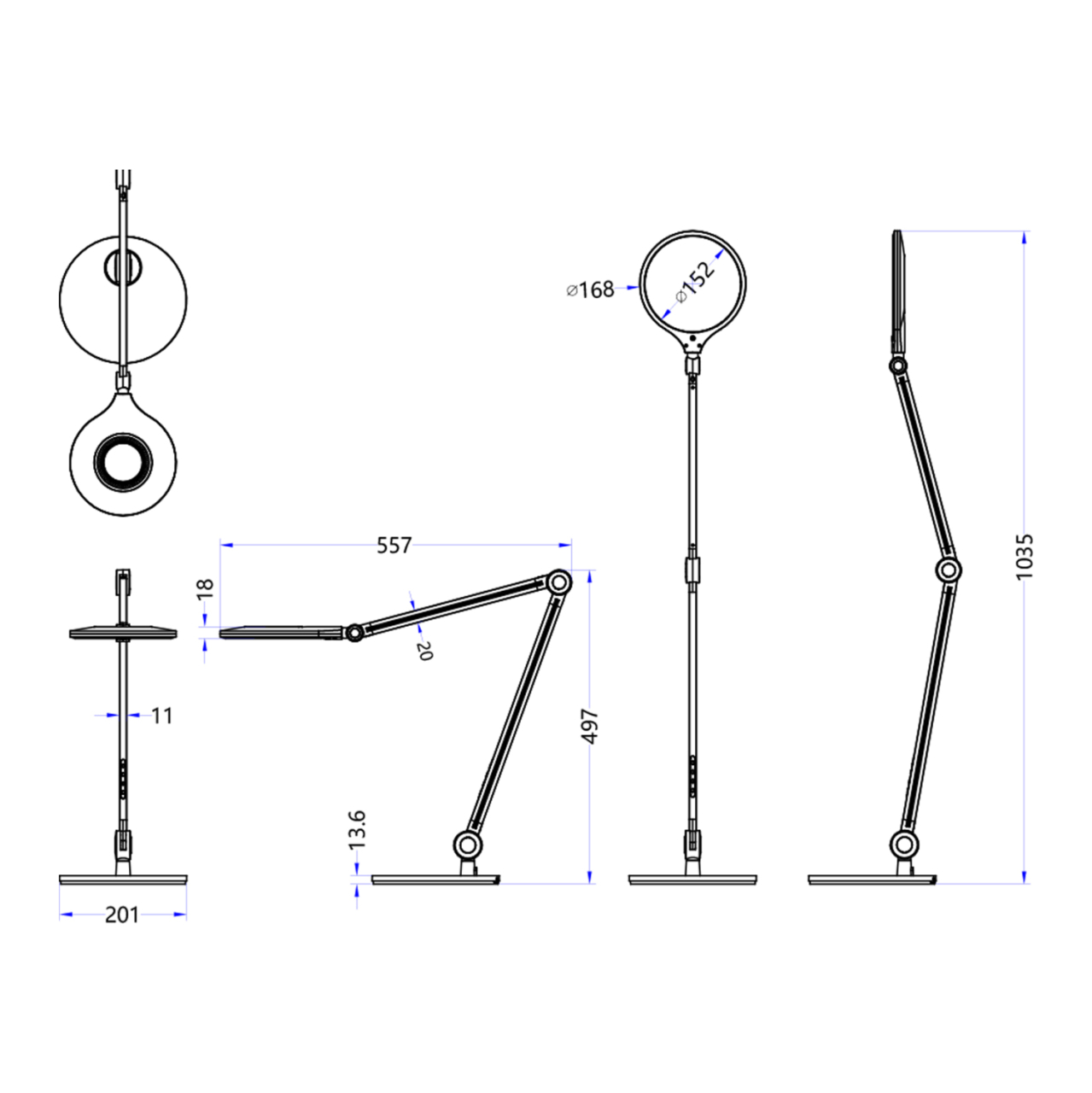 DESK LAMP LED BLAIN PRO HM4452.02 BLACK COLOR ABS 55,7x49,7Hcm. [2]