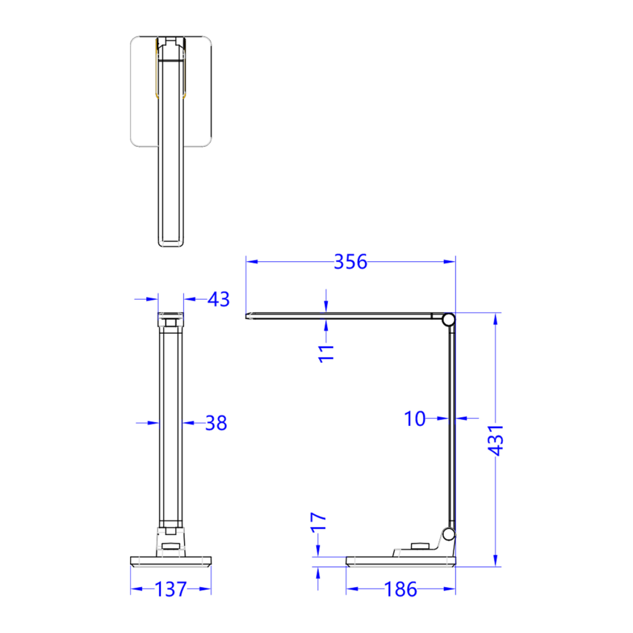 DESK LAMP LED BLAIN PRO HM4458.08 ABS BASE AND ALUMINUM ARMS IN SILVER COLOR 35,6x43,1Hcm. [2]