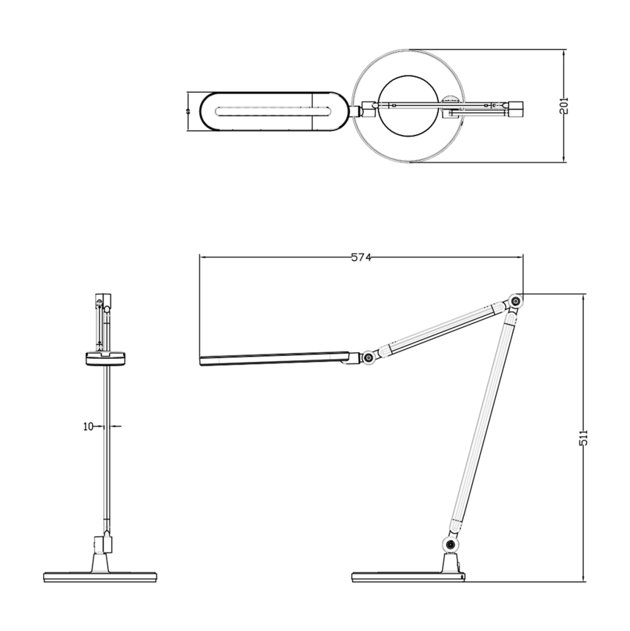 DESK LAMP LED BLAIN PRO HM4462.02 BLACK-GREY ABS 57,4x51,1Hcm. [2]