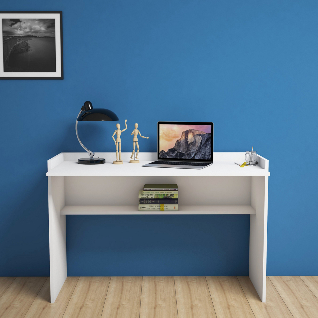 DESK MELAMINE WHITE 118x58x80Hcm.HM9227.11 [3]
