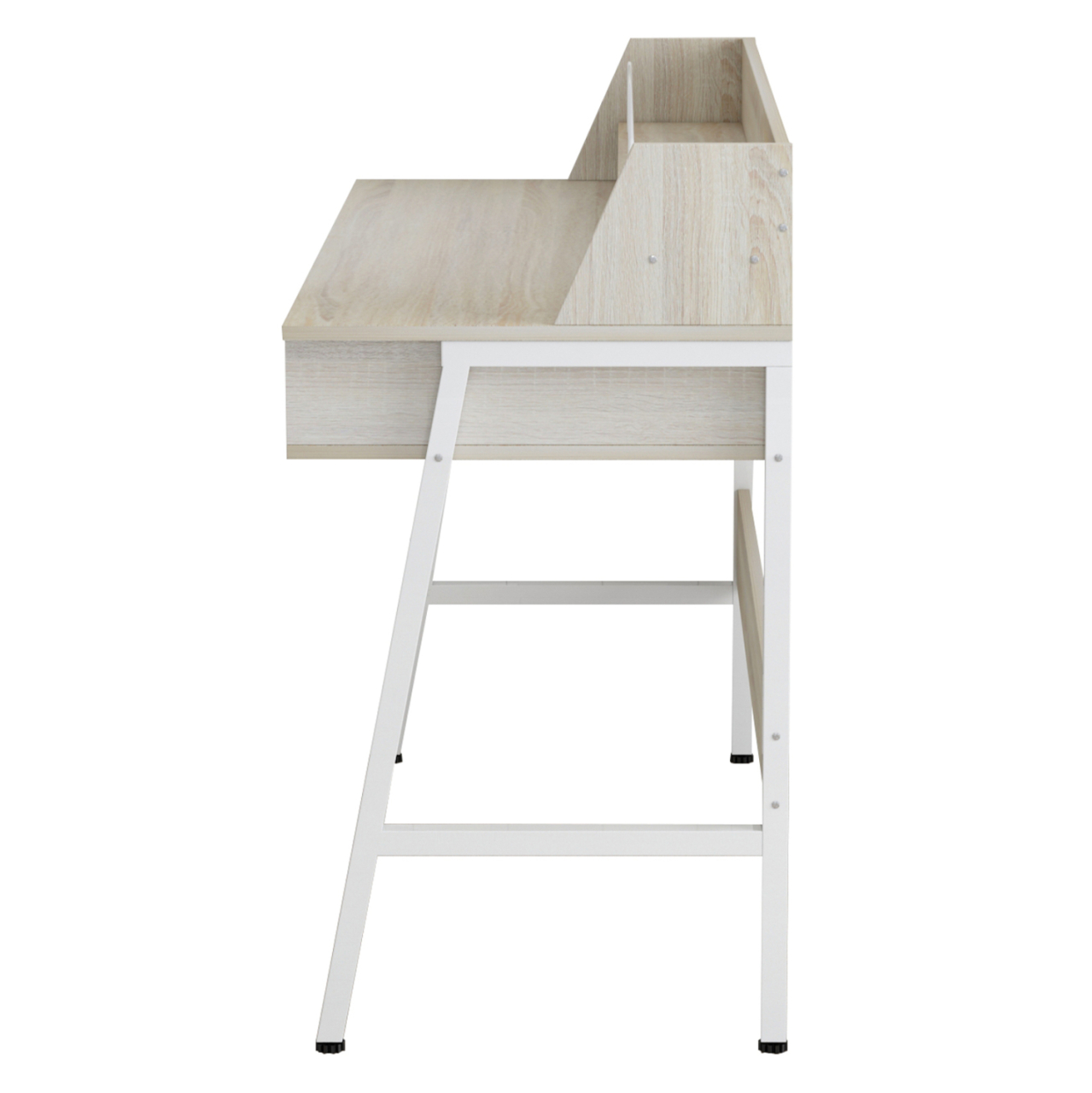 DESK OLIVIER HM2129.01 MELAMINE IN SONAMA AND WHITE-WHITE METAL FRAME 104Χ48Χ89Hcm. [3]