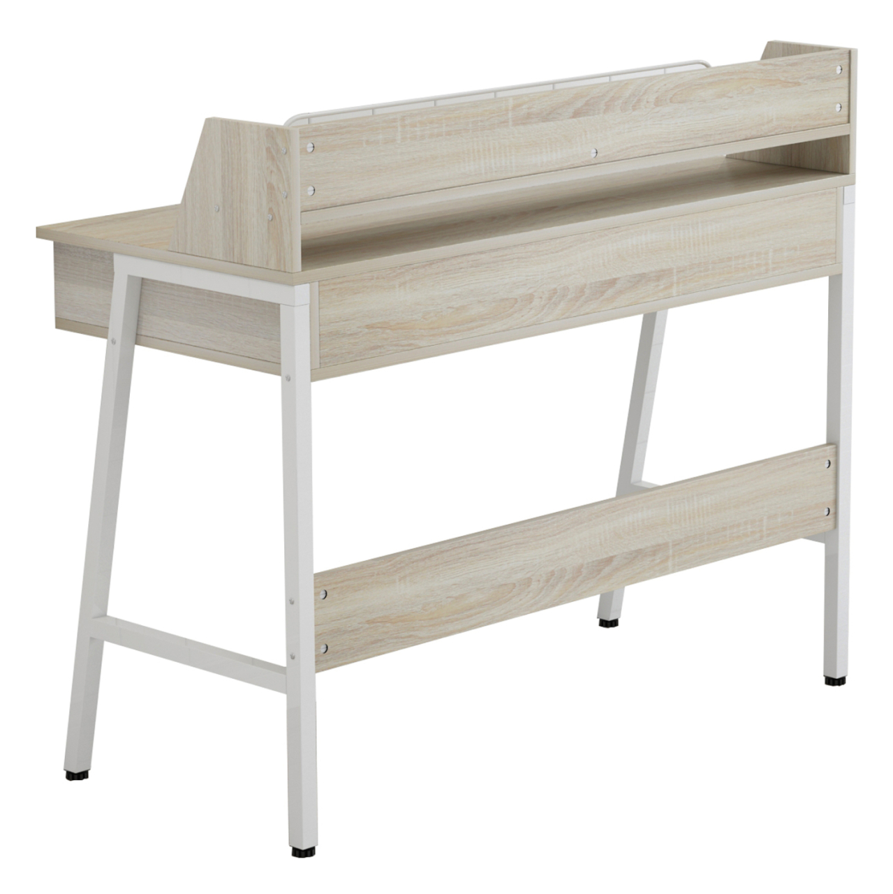 DESK OLIVIER HM2129.01 MELAMINE IN SONAMA AND WHITE-WHITE METAL FRAME 104Χ48Χ89Hcm. [4]