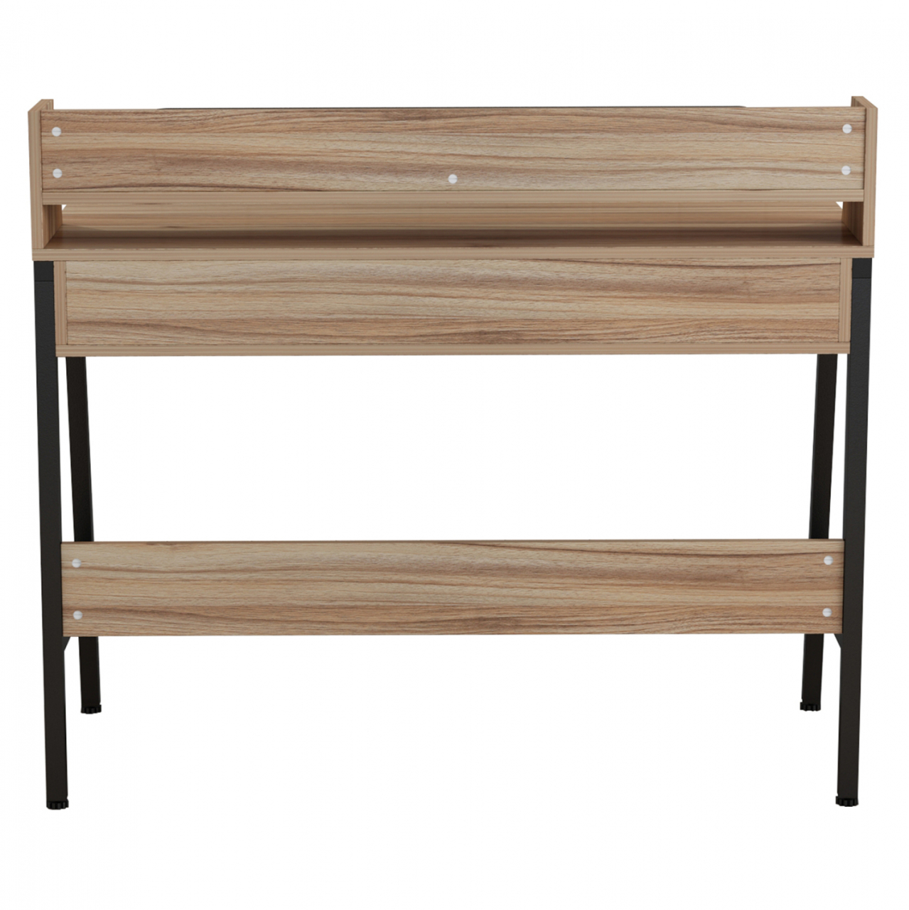 DESK OLIVIER HM2129.02 MELAMINE IN WALNUT AND BLACK-BLACK METAL FRAME 104Χ48Χ89Hcm. [5]