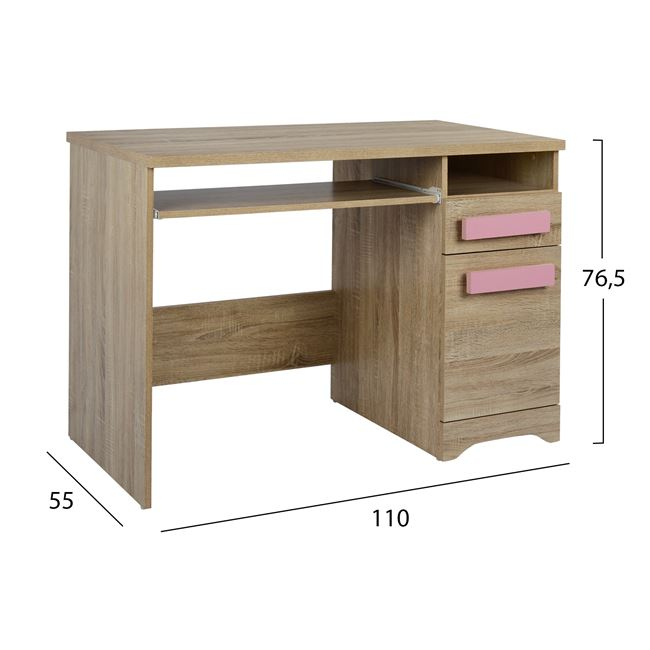 Desk Playroom Sonama-Pink Handles HM11154.02 110X55X76.5 [2]