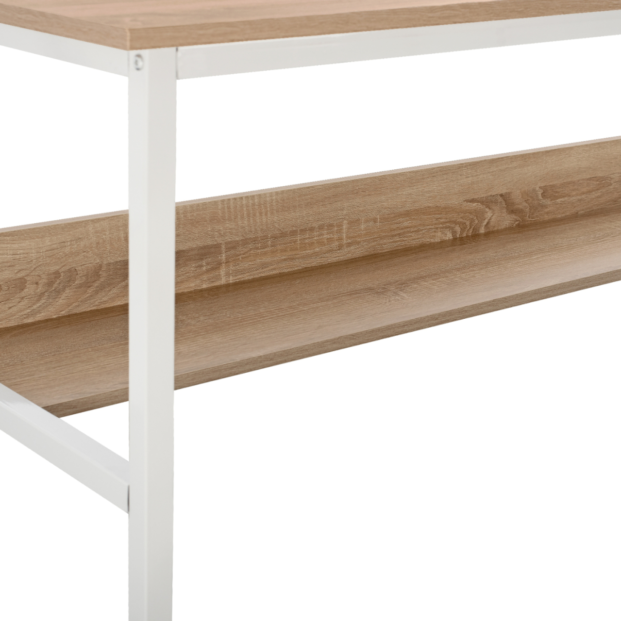 DESK PORTIS HM2131.01 MELAMINE IN SONAMA WITH WHITE MATTE METAL FRAME 120X50X75cm. [5]