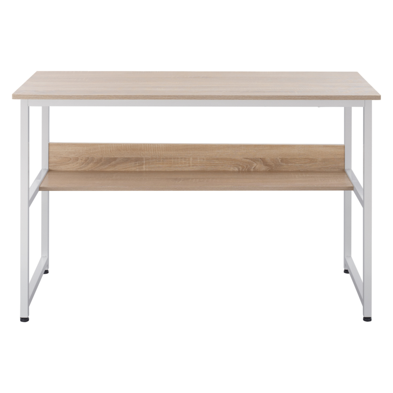 DESK PORTIS HM2131.01 MELAMINE IN SONAMA WITH WHITE MATTE METAL FRAME 120X50X75cm. [3]
