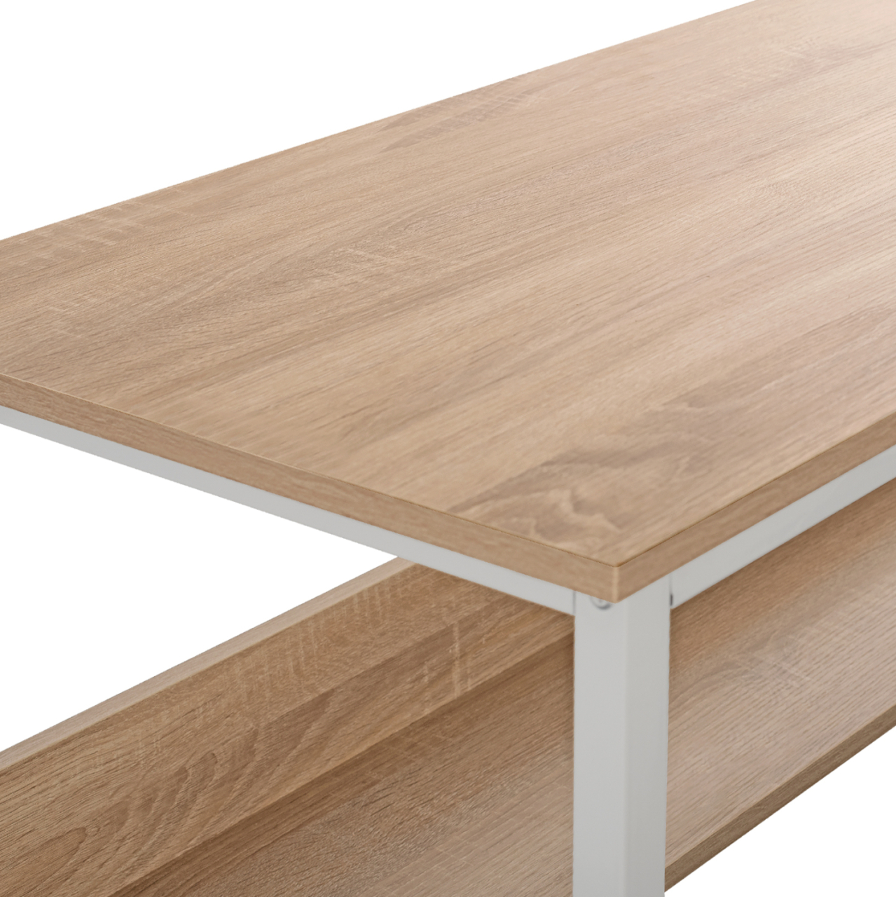 DESK PORTIS HM2131.01 MELAMINE IN SONAMA WITH WHITE MATTE METAL FRAME 120X50X75cm. [4]