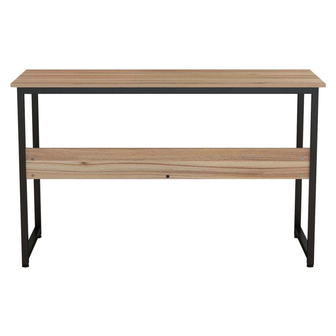 DESK PORTIS HM2131.02 MELAMINE IN WALNUT WITH BLACK METAL FRAME 120X50X75cm. [5]