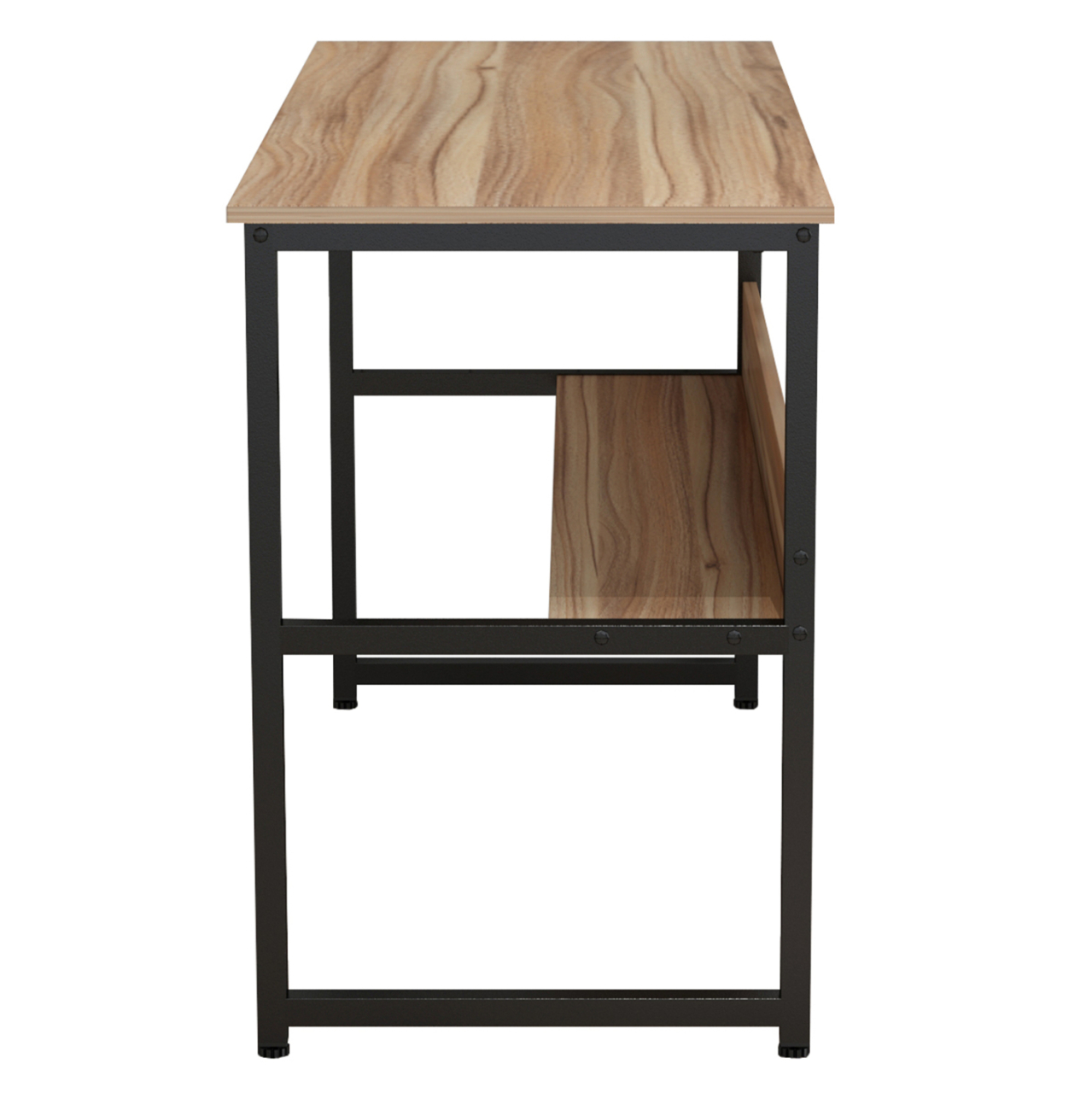 DESK PORTIS HM2131.02 MELAMINE IN WALNUT WITH BLACK METAL FRAME 120X50X75cm. [3]