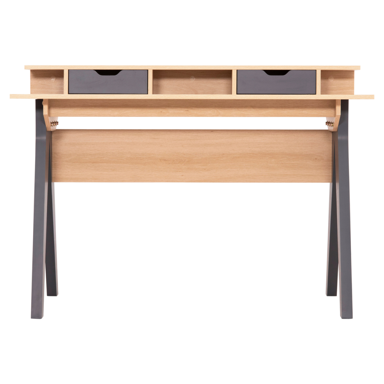 DESK REXIN HM18290 MELAMINE IN SONAMA-GREY 120x19-59x75-85.5Hcm.. [3]