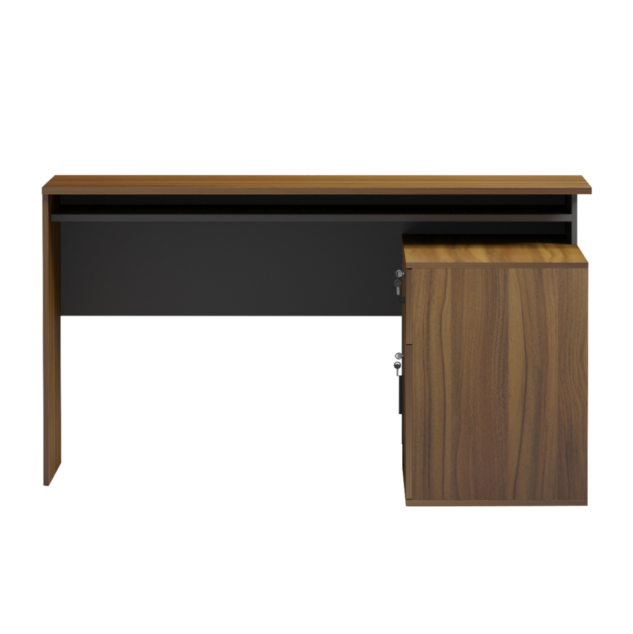 DESK RIGHT CORNER CARNET HM18384.03 MELAMINE IN WALNUT/GREY 138x102x75Hcm. [3]