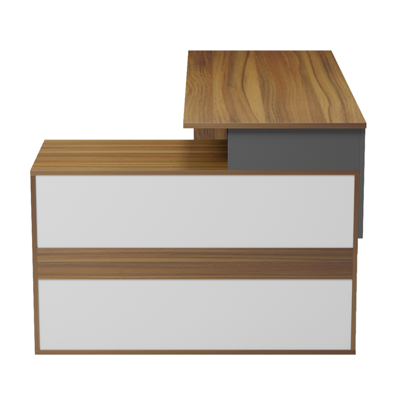 DESK RIGHT CORNER CARNET HM18384.03 MELAMINE IN WALNUT/GREY 138x102x75Hcm. [5]