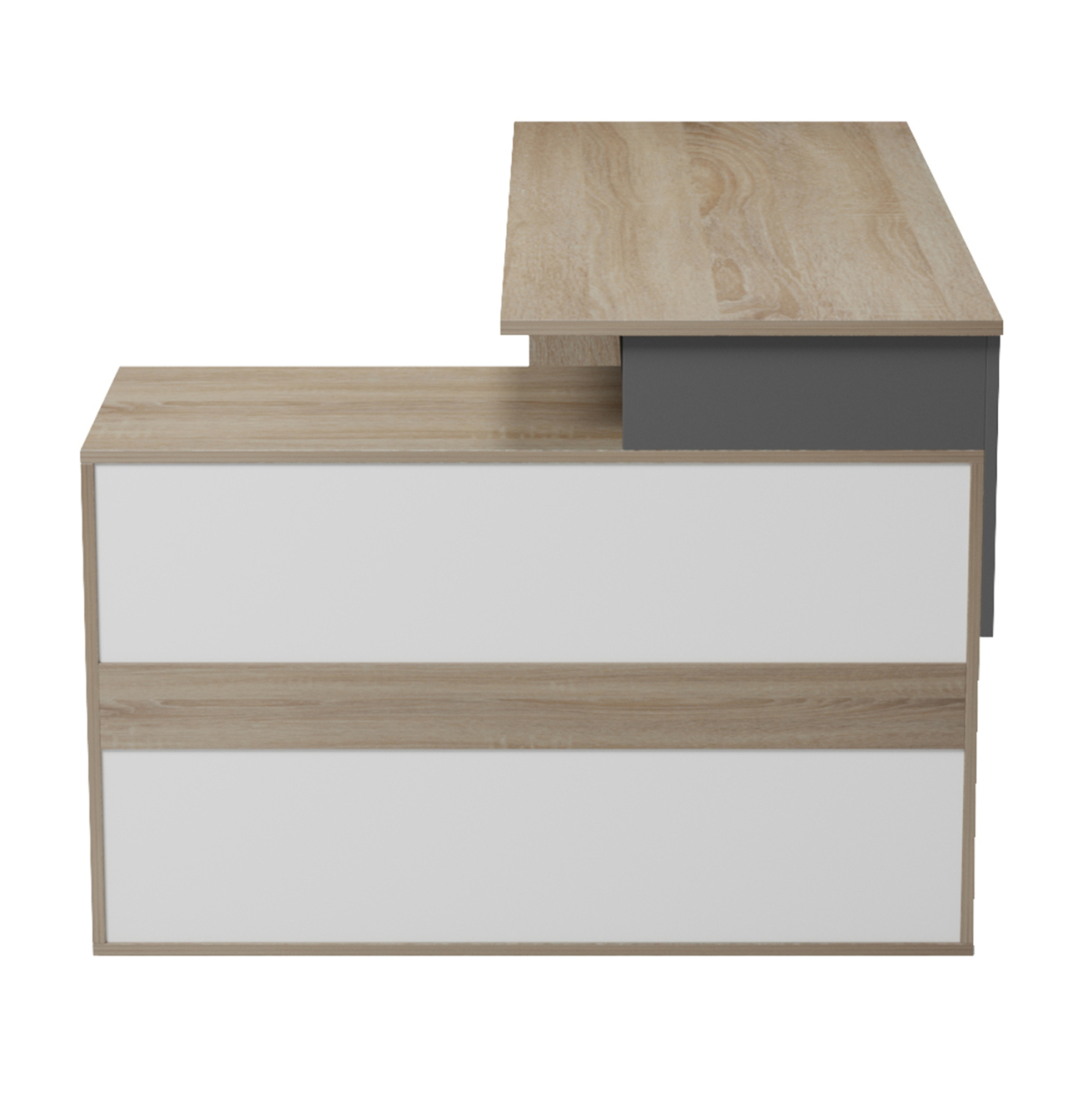 DESK RIGHT CORNER CARNET HM18384.13 MELAMINE IN SONAMA/GREY 138x102x75Hcm. [5]