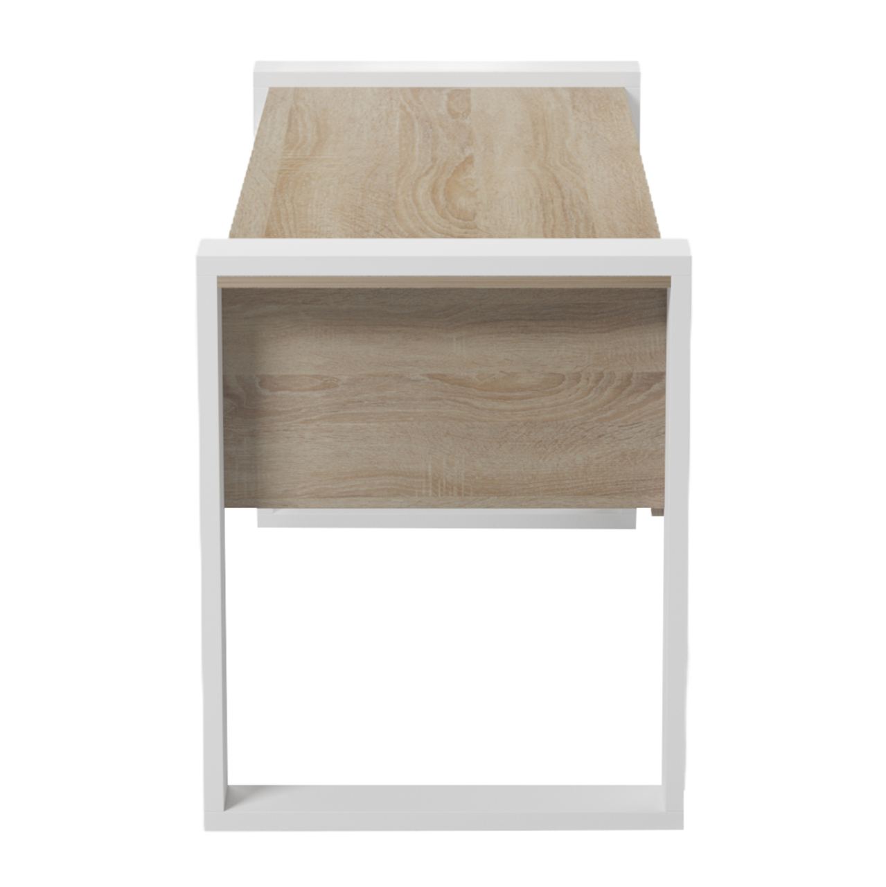 DESK WITH 2 DRAWERS TONTEL HM2157.01 MELAMINE IN SONAMA--WHITE LEGS 160x60x73Hcm. [4]