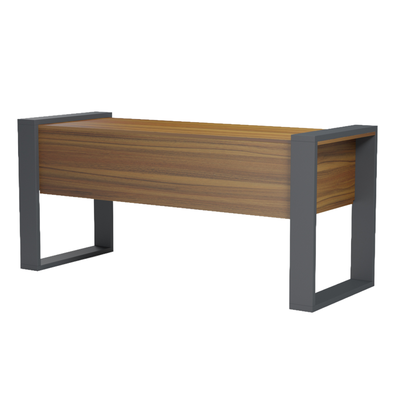 DESK WITH 2 DRAWERS TONTEL HM2157.03 MELAMINE IN WALNUT--GREY LEGS 160x60x73Hcm. [5]