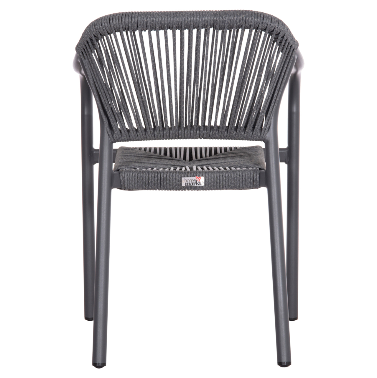 DINING ARMCHAIR ALUMINUM LUCCI HM6266.01 DARK GREY FRAME and P.E. RATTAN 58x56x79Hcm. [6]