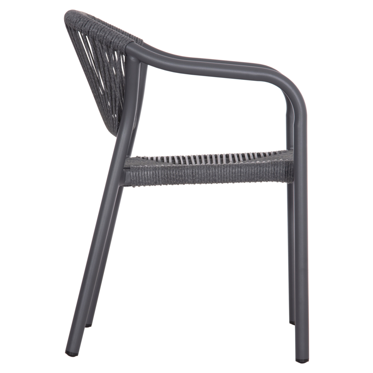 DINING ARMCHAIR ALUMINUM LUCCI HM6266.01 DARK GREY FRAME and P.E. RATTAN 58x56x79Hcm. [4]