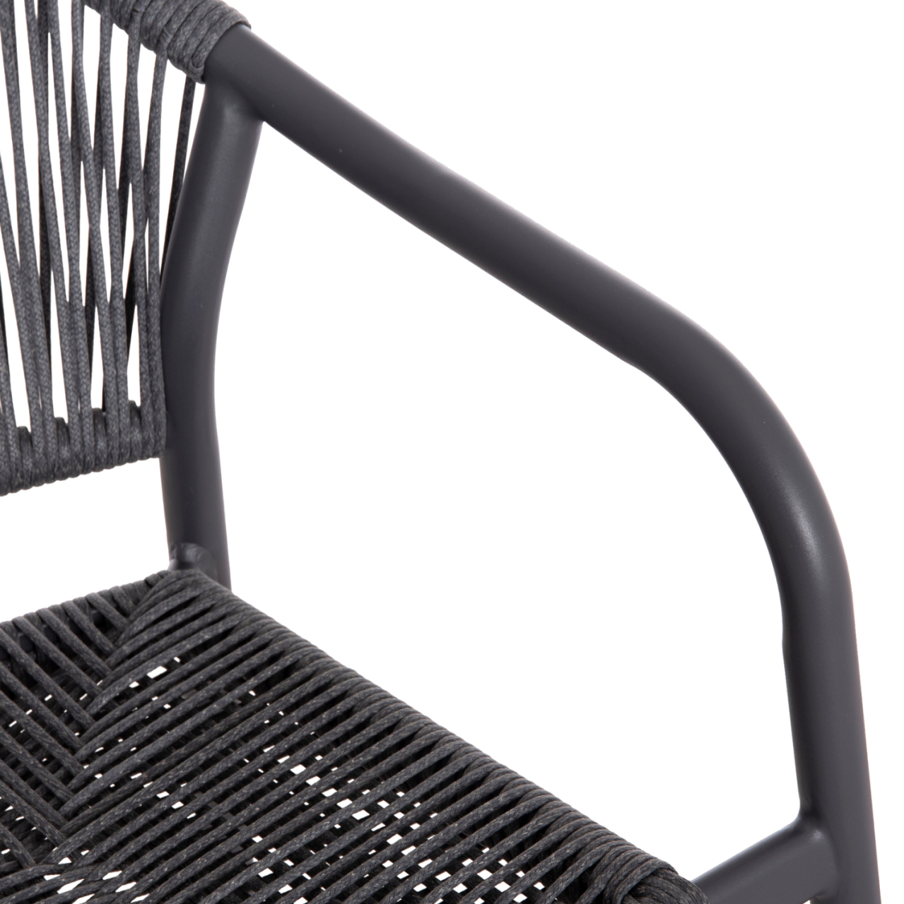 DINING ARMCHAIR ALUMINUM LUCCI HM6266.01 DARK GREY FRAME and P.E. RATTAN 58x56x79Hcm. [7]