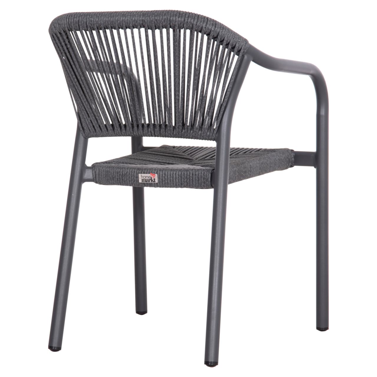 DINING ARMCHAIR ALUMINUM LUCCI HM6266.01 DARK GREY FRAME and P.E. RATTAN 58x56x79Hcm. [5]