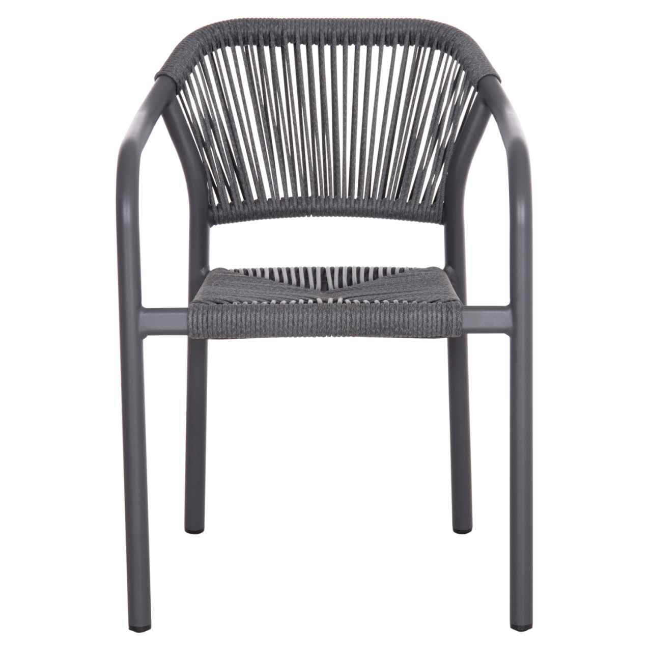 DINING ARMCHAIR ALUMINUM LUCCI HM6266.01 DARK GREY FRAME and P.E. RATTAN 58x56x79Hcm. [3]