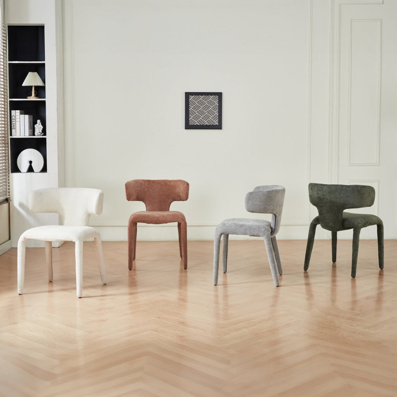 DINING ARMCHAIR BIEN HM18361.03 TERRACOTTA LINEN FABRIC 49.5x55.5x76Hcm. [2]