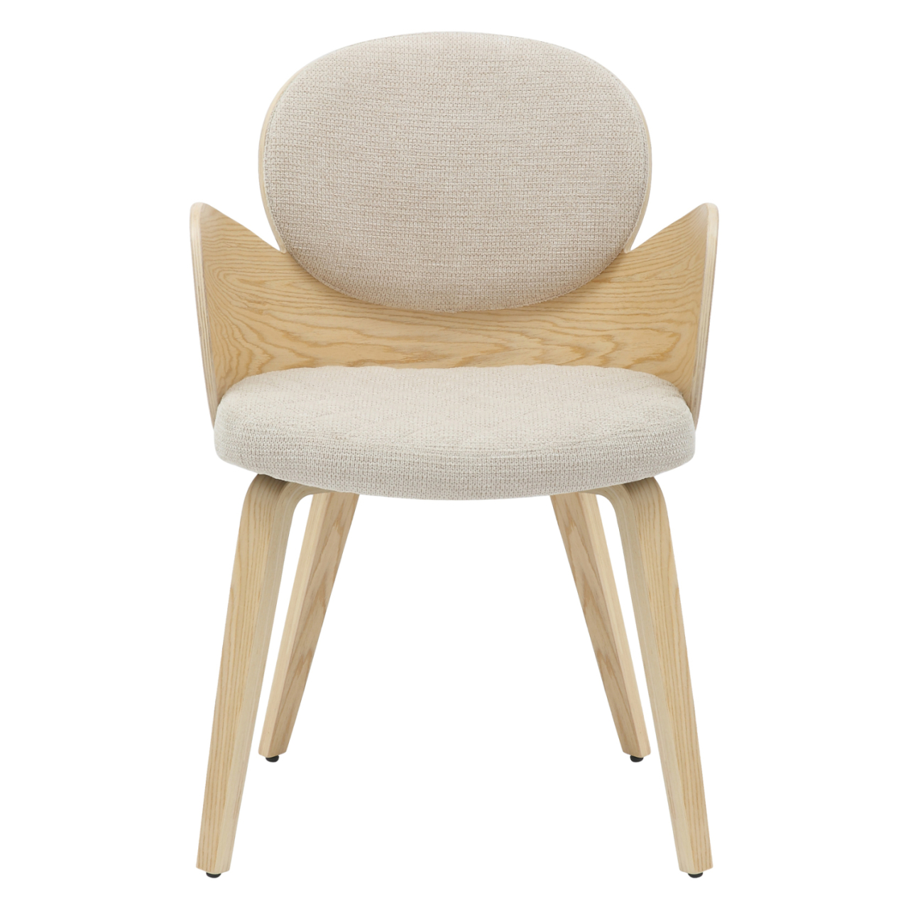 DINING ARMCHAIR DARNELL HM9974.01 PLYWOOD IN OAK COLOR-ECRU FABRIC 56x56x83Hcm. [3]