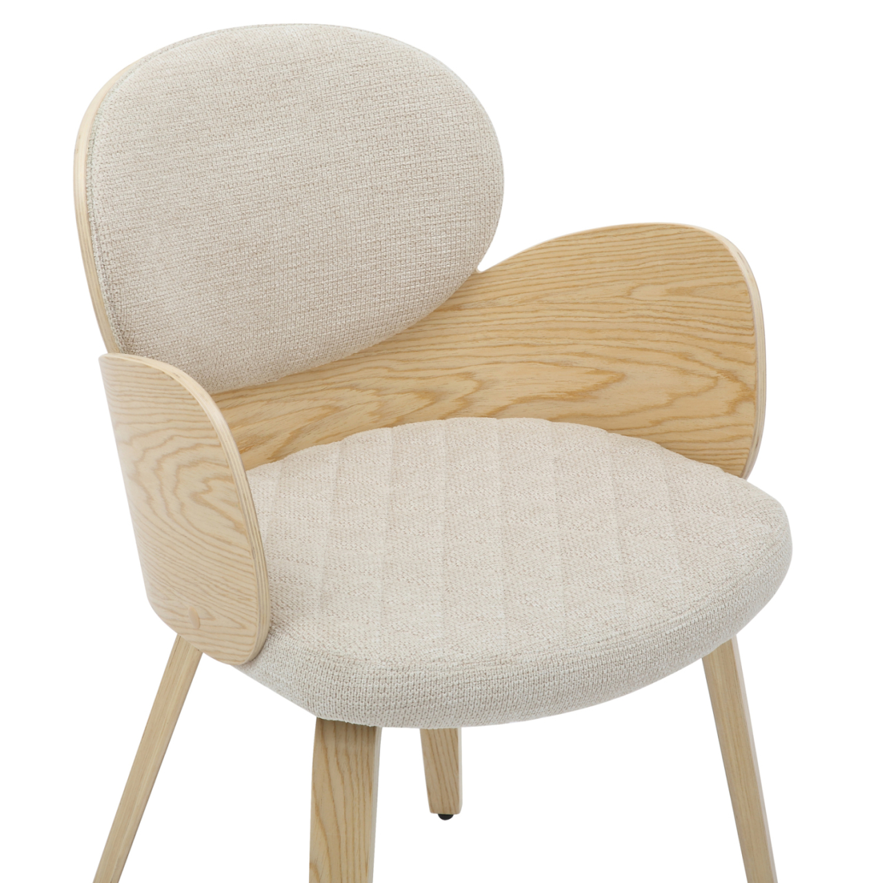 DINING ARMCHAIR DARNELL HM9974.01 PLYWOOD IN OAK COLOR-ECRU FABRIC 56x56x83Hcm. [7]