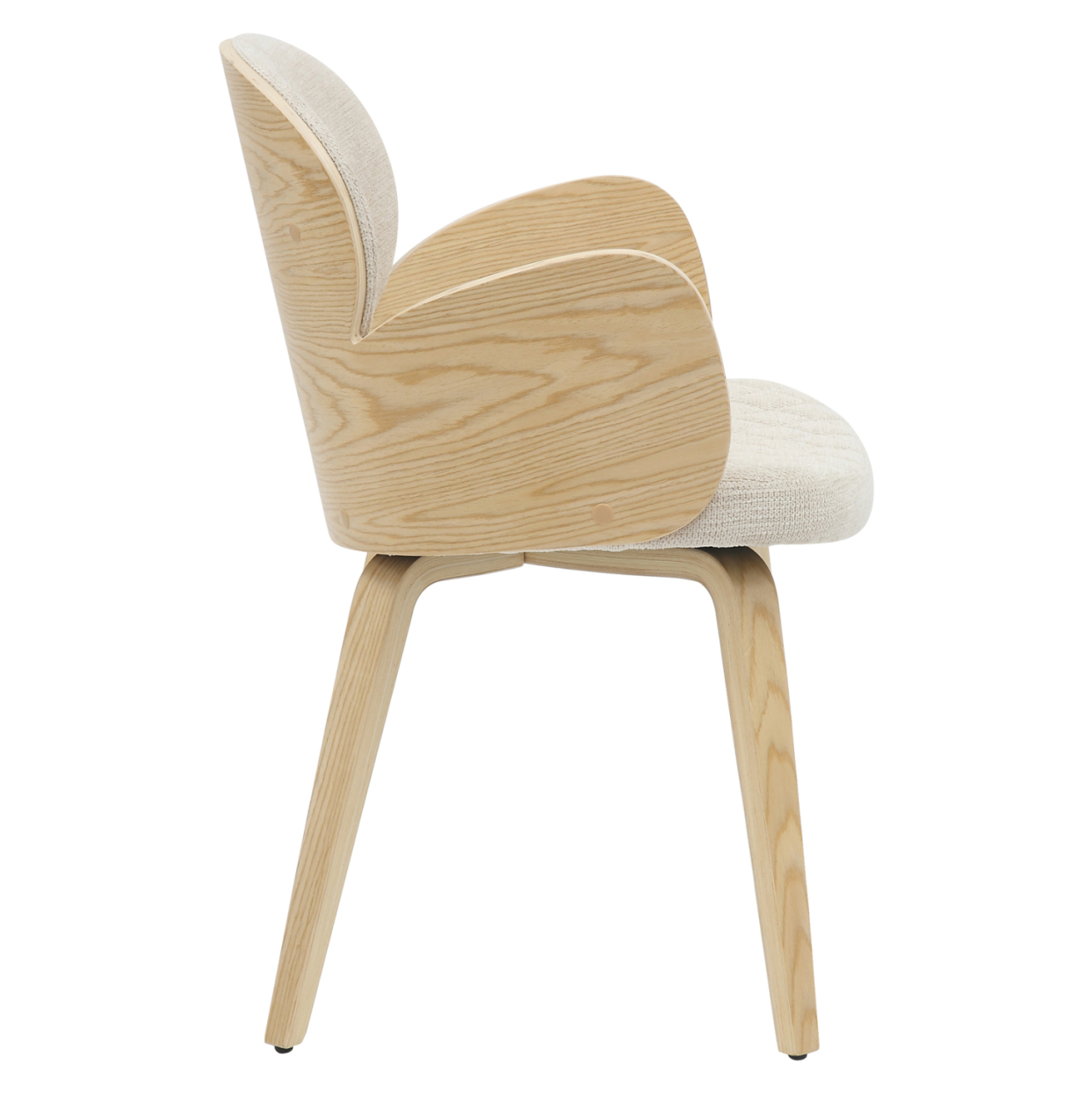 DINING ARMCHAIR DARNELL HM9974.01 PLYWOOD IN OAK COLOR-ECRU FABRIC 56x56x83Hcm. [4]