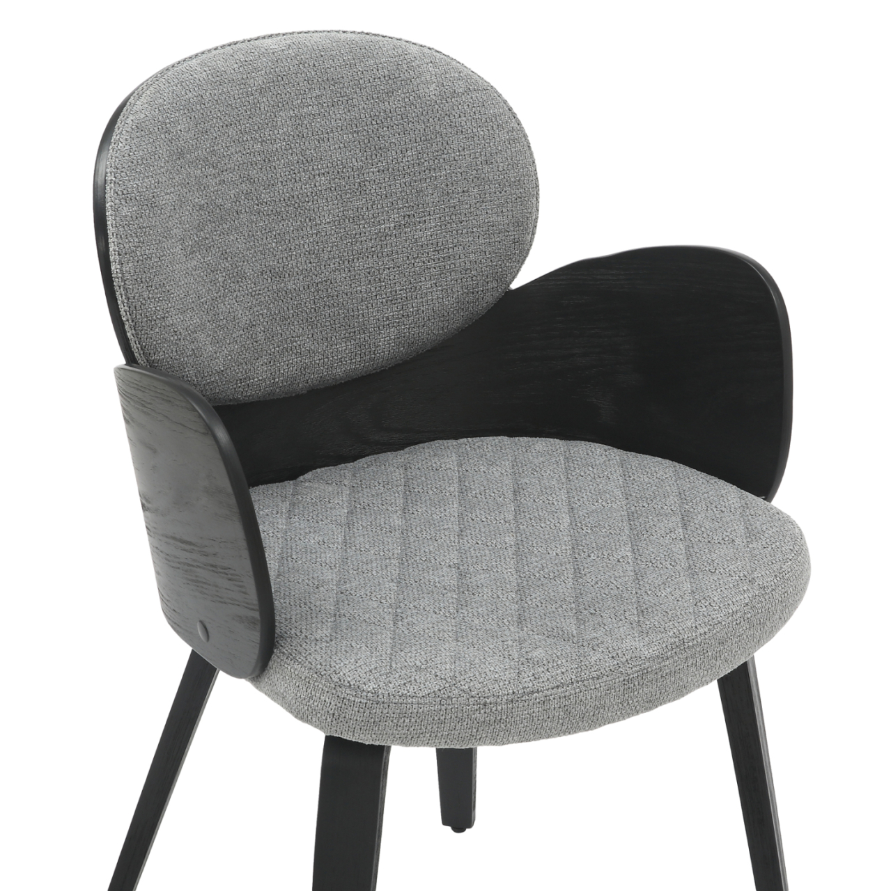 DINING ARMCHAIR DARNELL HM9974.02 PLYWOOD IN BLACK COLOR-GREY FABRIC 56x56x83Hcm. [7]