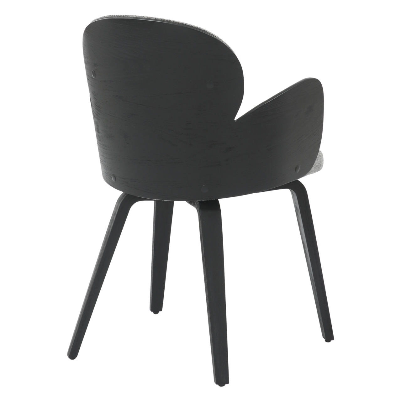 DINING ARMCHAIR DARNELL HM9974.02 PLYWOOD IN BLACK COLOR-GREY FABRIC 56x56x83Hcm. [5]