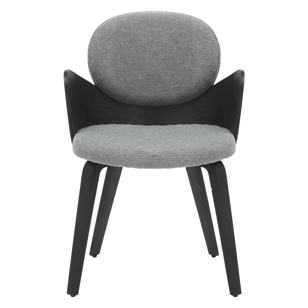 DINING ARMCHAIR DARNELL HM9974.02 PLYWOOD IN BLACK COLOR-GREY FABRIC 56x56x83Hcm. [3]
