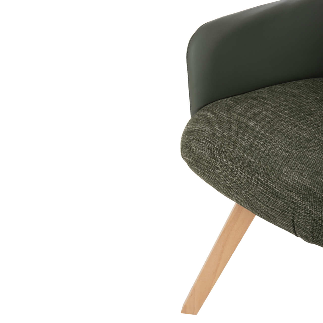 DINING ARMCHAIR DEW HM9848.05 FABRIC and PU IN GREEN-BEECH WOOD LEGS 56,5x62x81,5Hcm. [9]