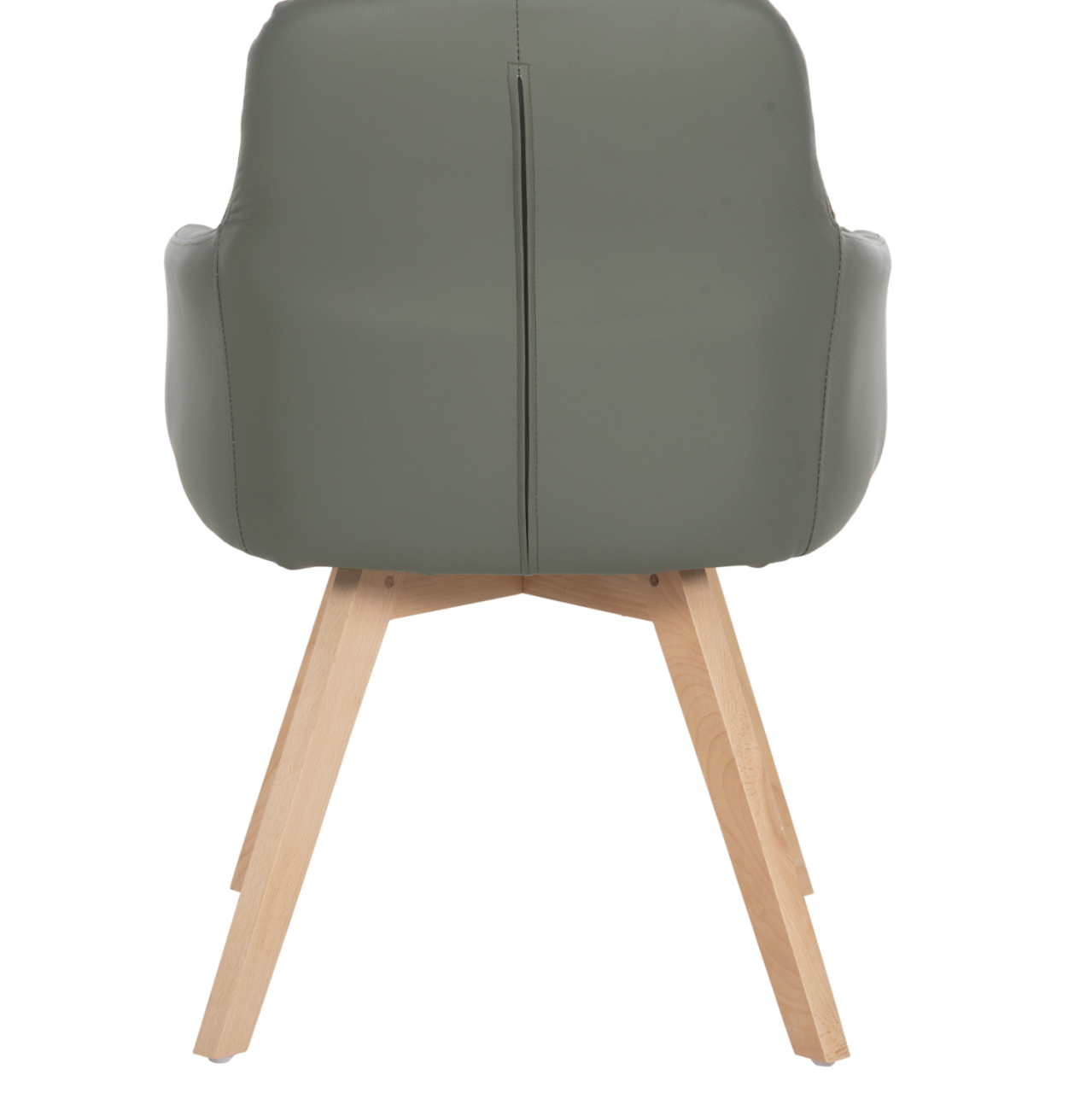 DINING ARMCHAIR DEW HM9848.05 FABRIC and PU IN GREEN-BEECH WOOD LEGS 56,5x62x81,5Hcm. [6]