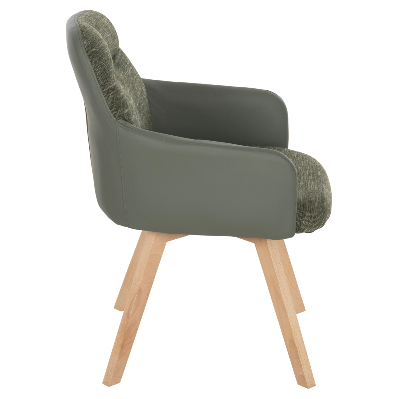DINING ARMCHAIR DEW HM9848.05 FABRIC and PU IN GREEN-BEECH WOOD LEGS 56,5x62x81,5Hcm. [4]