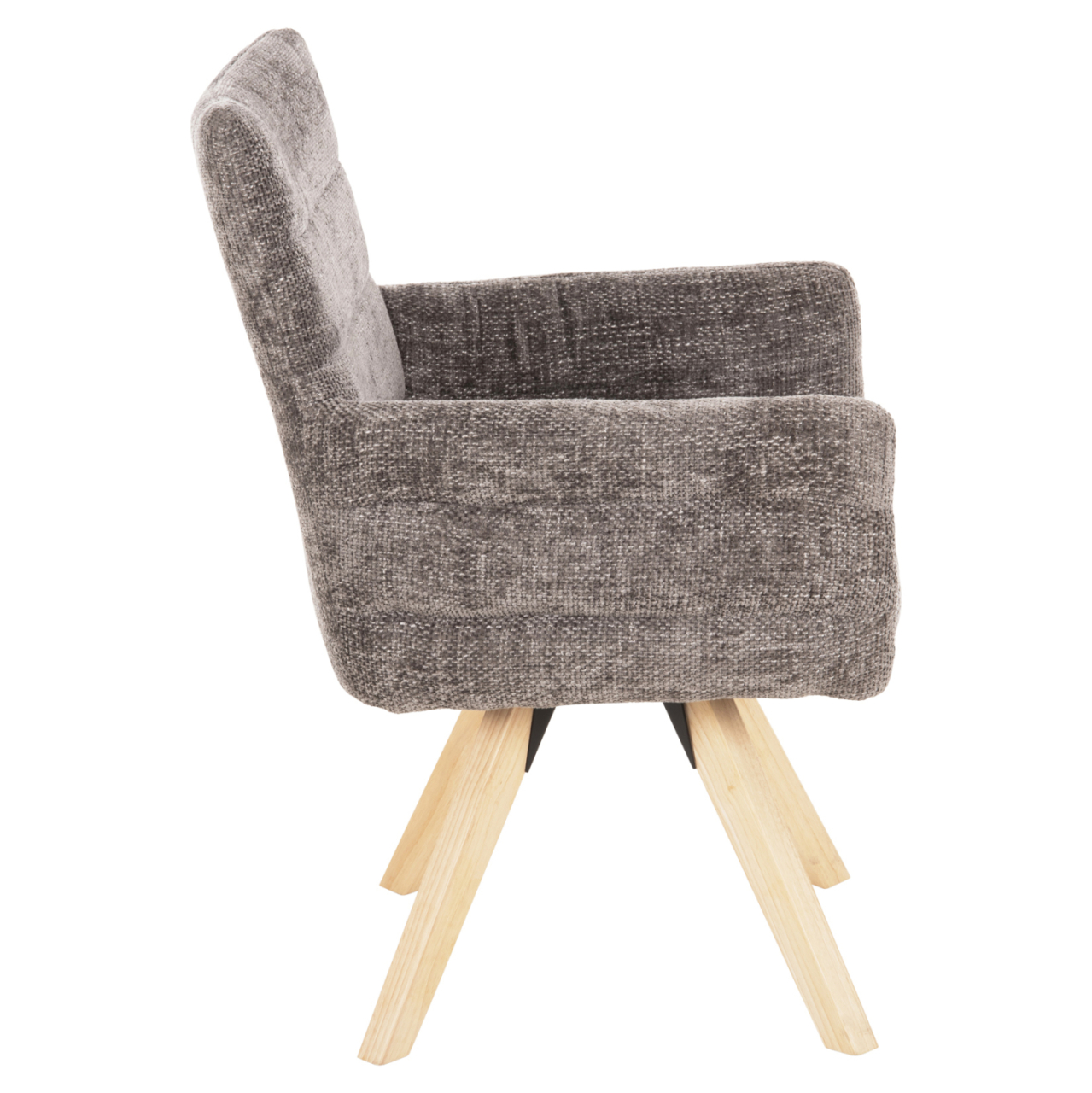 DINING ARMCHAIR GAZER HM9845.03 GREY FABRIC-RUBBERWOOD LEGS 66x63x91Hcm. [4]