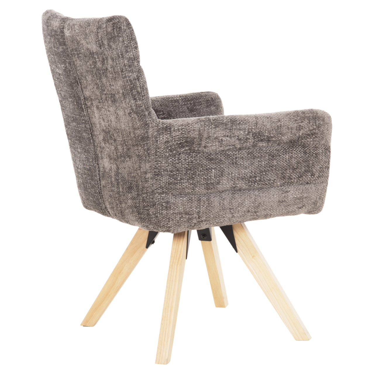 DINING ARMCHAIR GAZER HM9845.03 GREY FABRIC-RUBBERWOOD LEGS 66x63x91Hcm. [5]