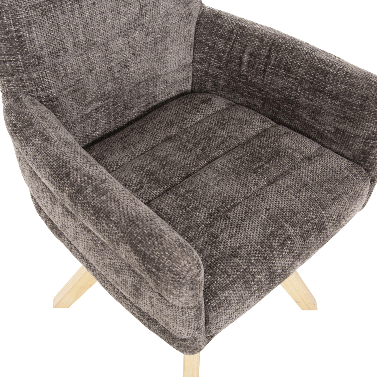 DINING ARMCHAIR GAZER HM9845.03 GREY FABRIC-RUBBERWOOD LEGS 66x63x91Hcm. [8]