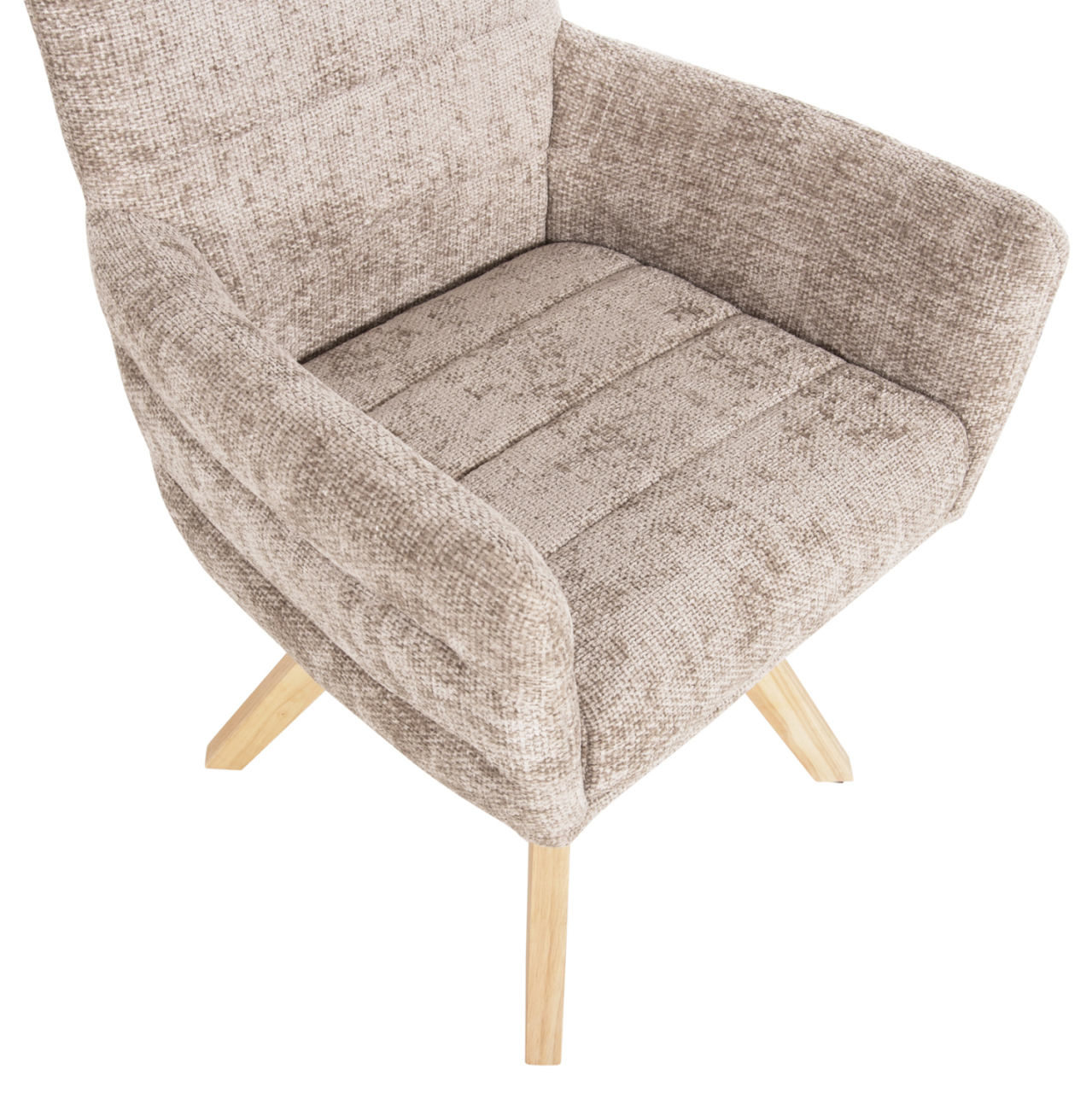DINING ARMCHAIR GAZER HM9845.04 BEIGE FABRIC-RUBBERWOOD LEGS 66x63x91Hcm. [8]