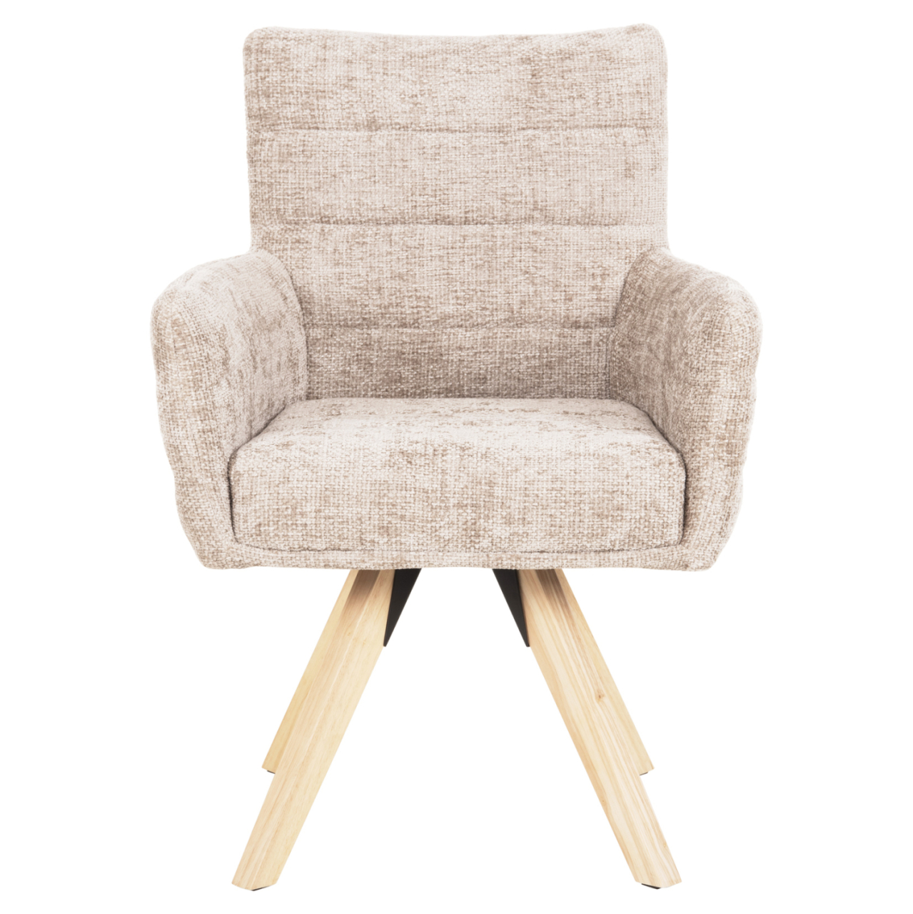 DINING ARMCHAIR GAZER HM9845.04 BEIGE FABRIC-RUBBERWOOD LEGS 66x63x91Hcm. [3]