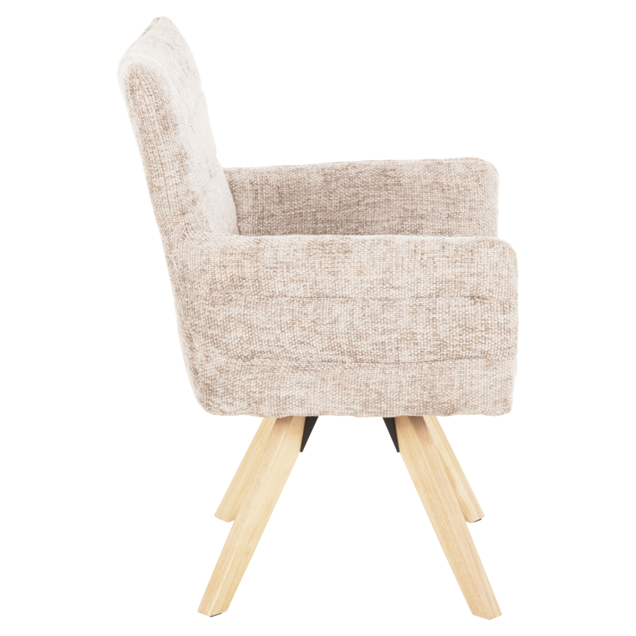 DINING ARMCHAIR GAZER HM9845.04 BEIGE FABRIC-RUBBERWOOD LEGS 66x63x91Hcm. [4]
