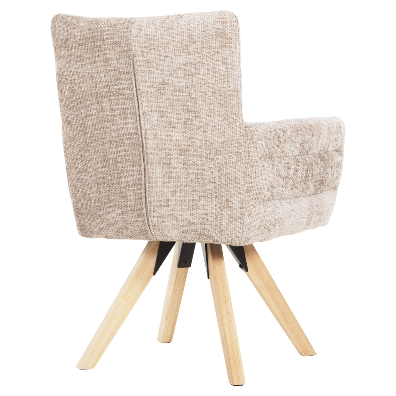 DINING ARMCHAIR GAZER HM9845.04 BEIGE FABRIC-RUBBERWOOD LEGS 66x63x91Hcm. [5]