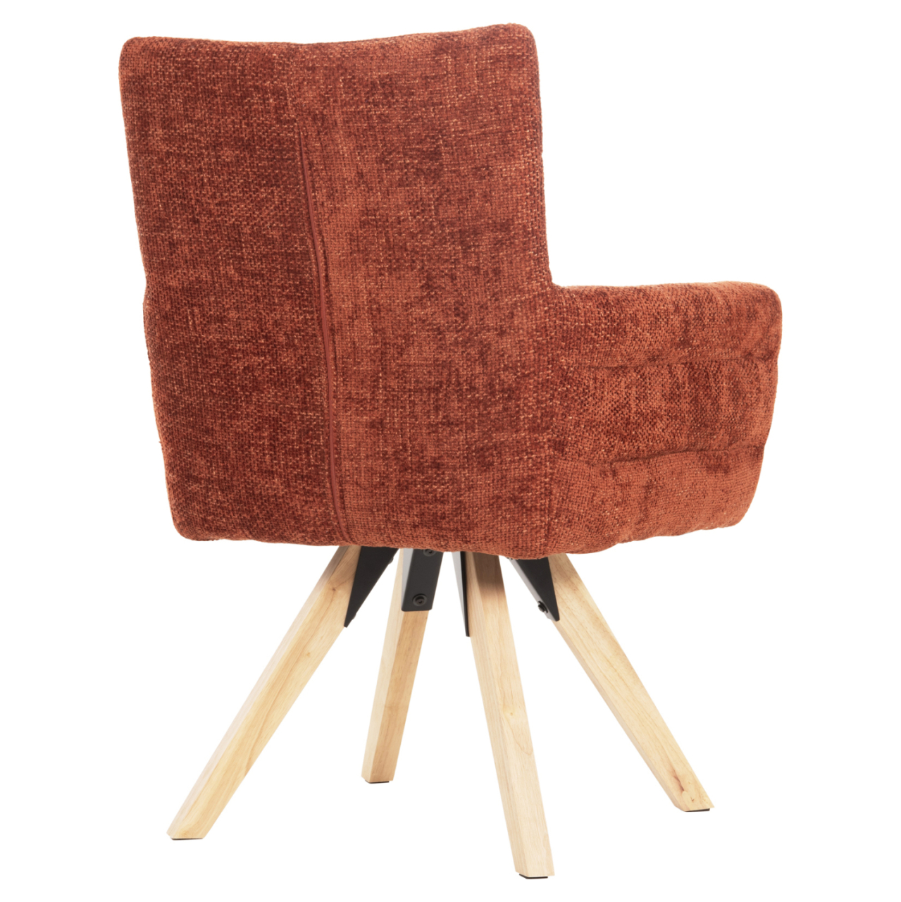 DINING ARMCHAIR GAZER HM9845.06 REDDISH BROWN FABRIC-RUBBERWOOD LEGS 66x63x91Hcm. [5]