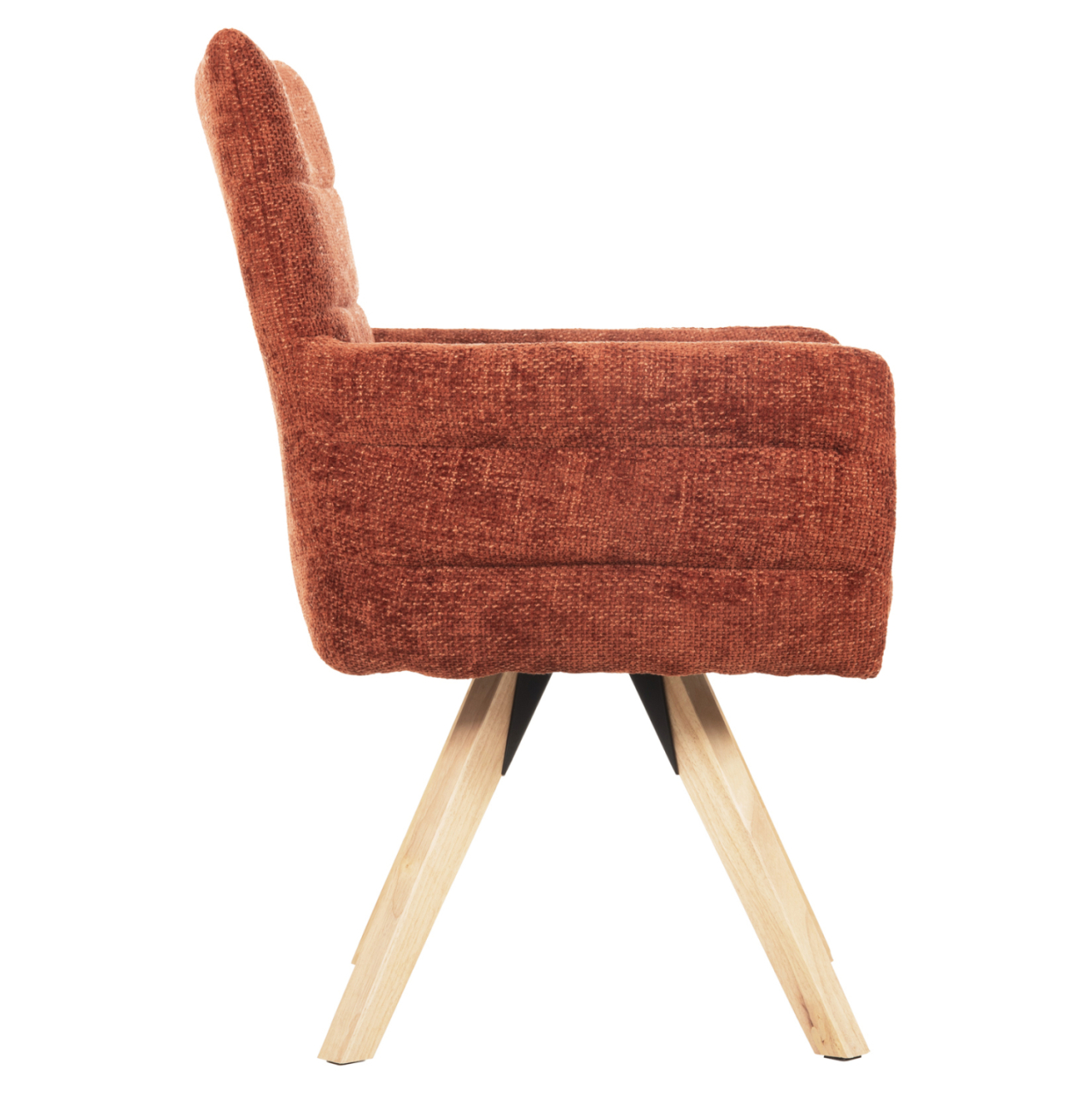 DINING ARMCHAIR GAZER HM9845.06 REDDISH BROWN FABRIC-RUBBERWOOD LEGS 66x63x91Hcm. [4]