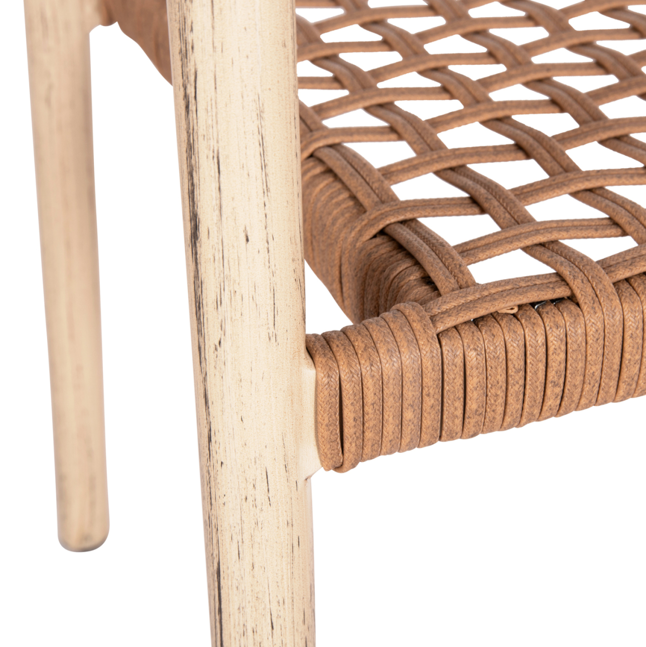DINING ARMCHAIR KERLY HM6050.01 ALUMINUM IN OAK LOOK--P.E.RATTAN IN COPPER COLOR 54x58.5x76Hcm [10]