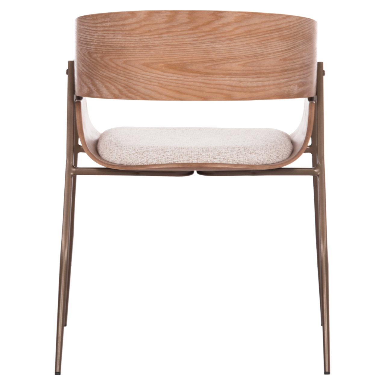 DINING ARMCHAIR KRILL HM18254.01 PLYWOOD IN WHITEWASH--META LEGS IN COPPER COLOR 55.5x55x72Hcm. [6]