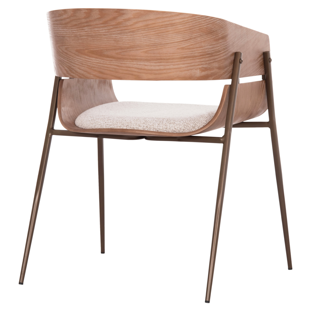 DINING ARMCHAIR KRILL HM18254.01 PLYWOOD IN WHITEWASH--META LEGS IN COPPER COLOR 55.5x55x72Hcm. [5]