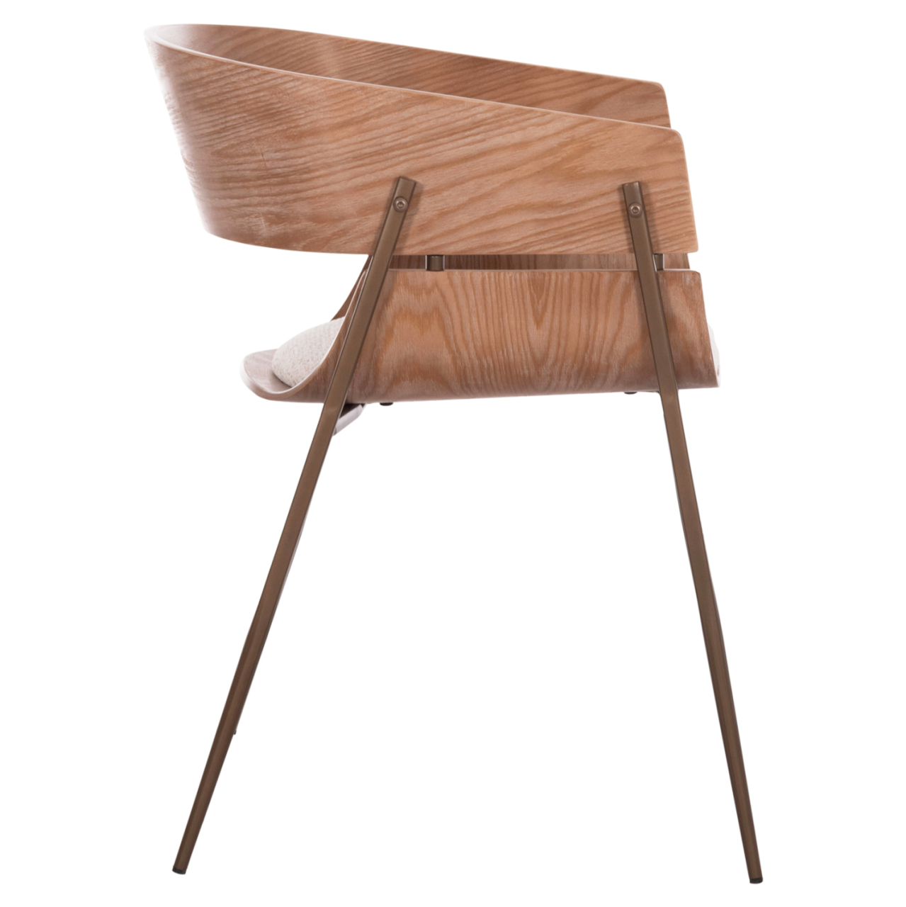 DINING ARMCHAIR KRILL HM18254.01 PLYWOOD IN WHITEWASH--META LEGS IN COPPER COLOR 55.5x55x72Hcm. [4]