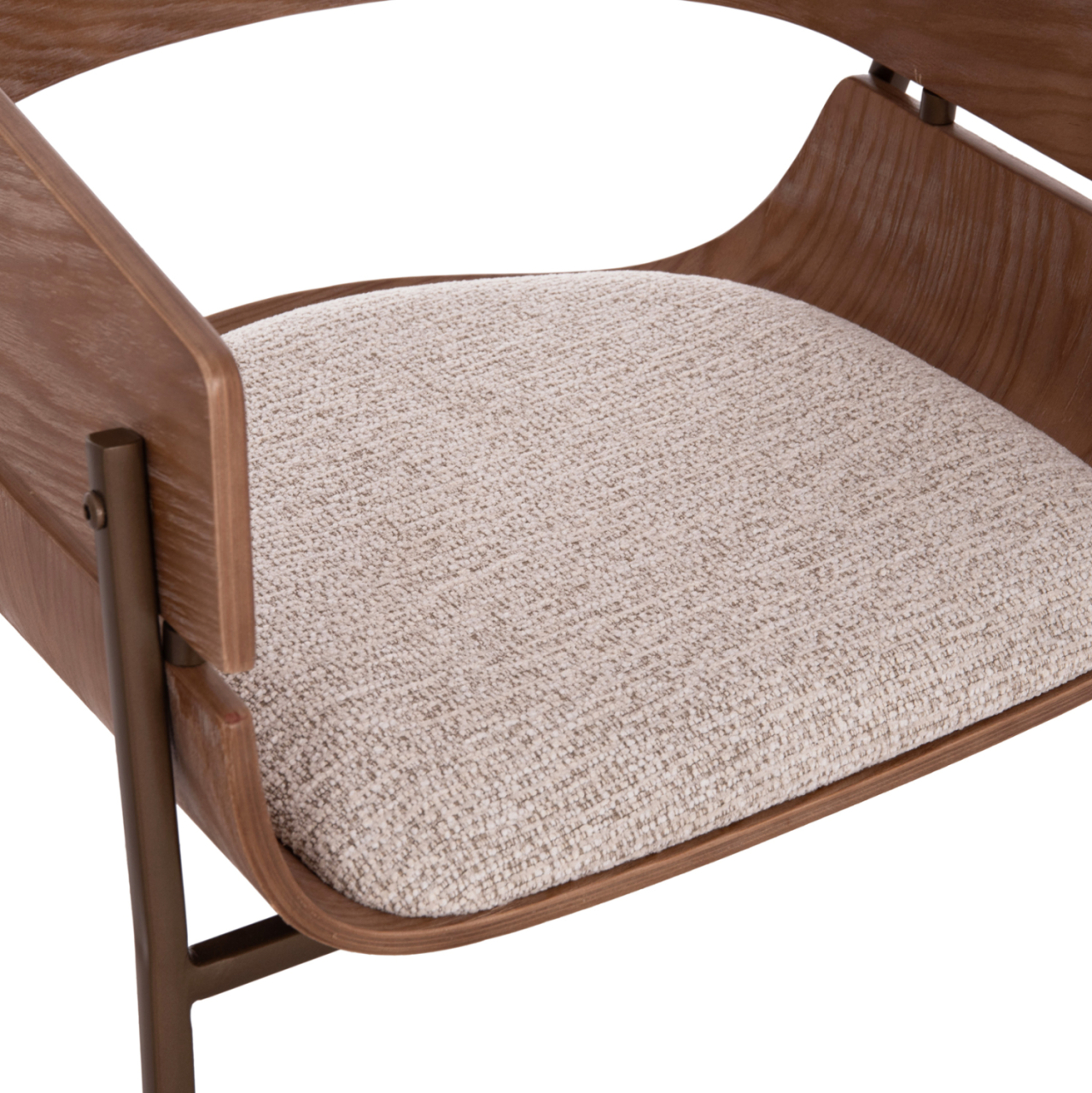 DINING ARMCHAIR KRILL HM18254.01 PLYWOOD IN WHITEWASH--META LEGS IN COPPER COLOR 55.5x55x72Hcm. [8]