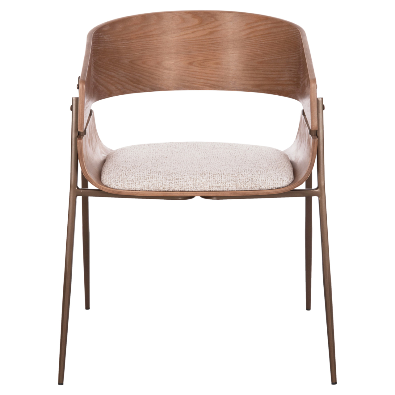 DINING ARMCHAIR KRILL HM18254.01 PLYWOOD IN WHITEWASH--META LEGS IN COPPER COLOR 55.5x55x72Hcm. [3]